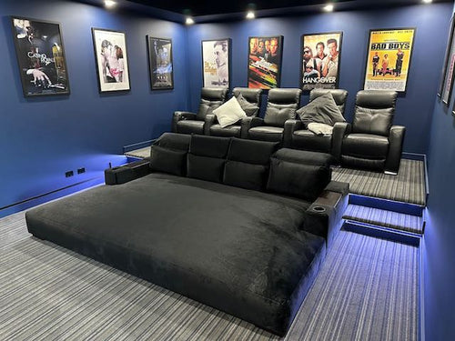 grey velvet daybed with headrests