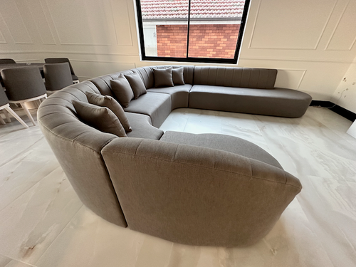 Modular lounge with fluted back and chaise other view