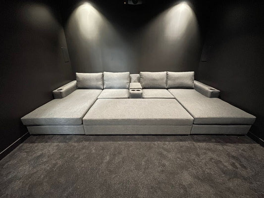 Larkham double chaise lounges with centre console & ottoman - Leisure Lounges