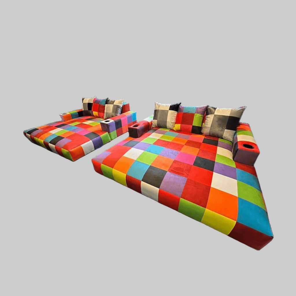 2.2M DAYBEDS IN COLOURFUL TILED VELVET
