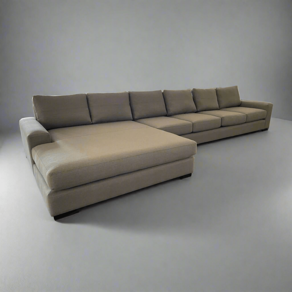 Larkham Extra Wide Chaise Lounge studio angle showing deep cushion support.
