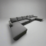 Larkham Large Dual chaise with centre console - Leisure Lounges